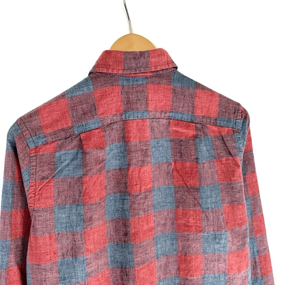 J. Crew Jackson Plaid Cotton Button-Up Shirt Soft Pink Woven Long Sleeve Size XS - Picture 8 of 8